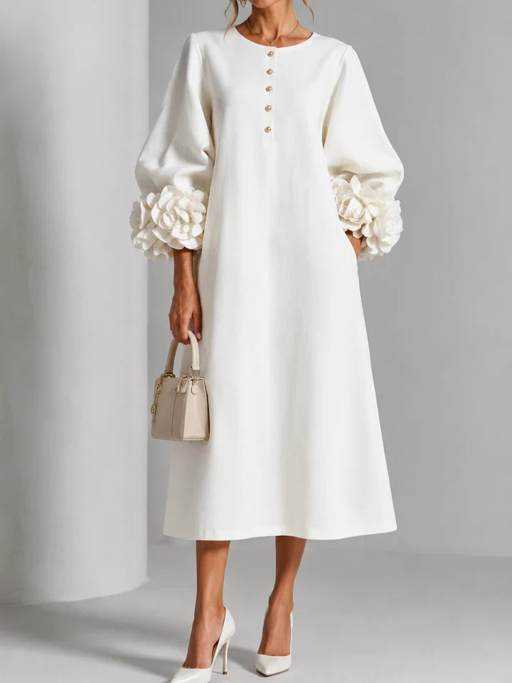 LILIANA | ELEGANT FLORAL MIDI DRESS