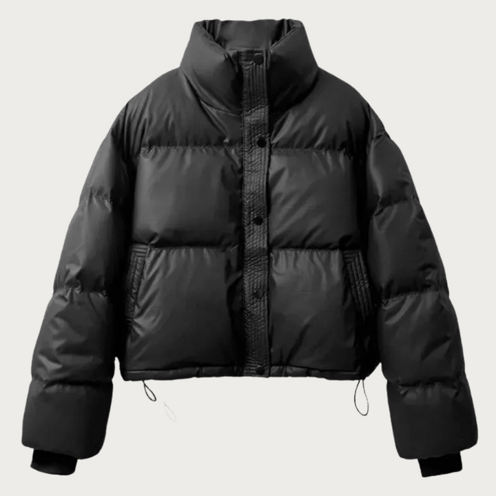 Women's Fashionable Puffer Jacket with Cropped Design