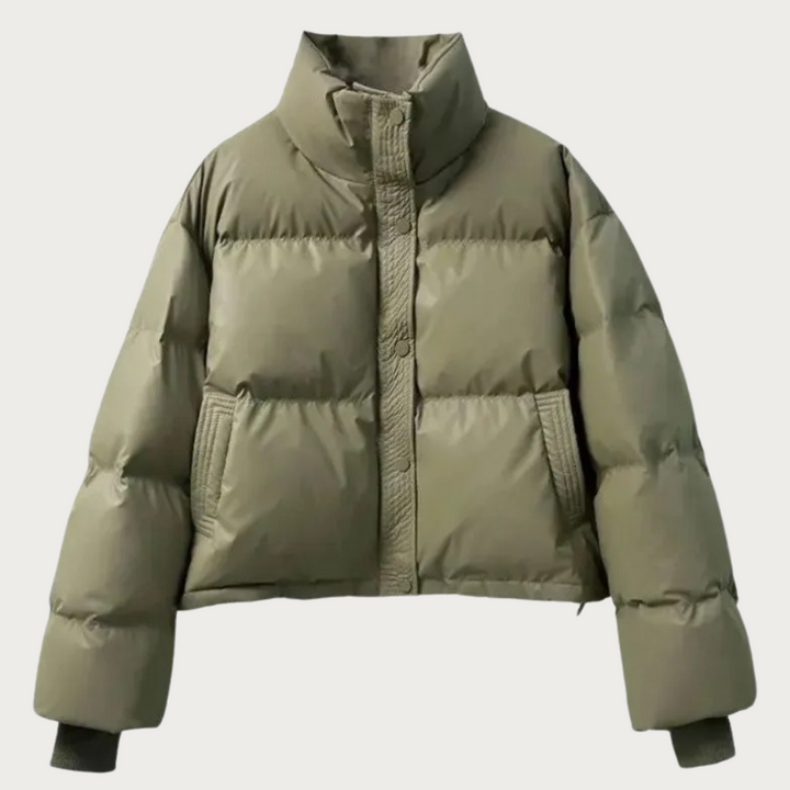 Women's Fashionable Puffer Jacket with Cropped Design