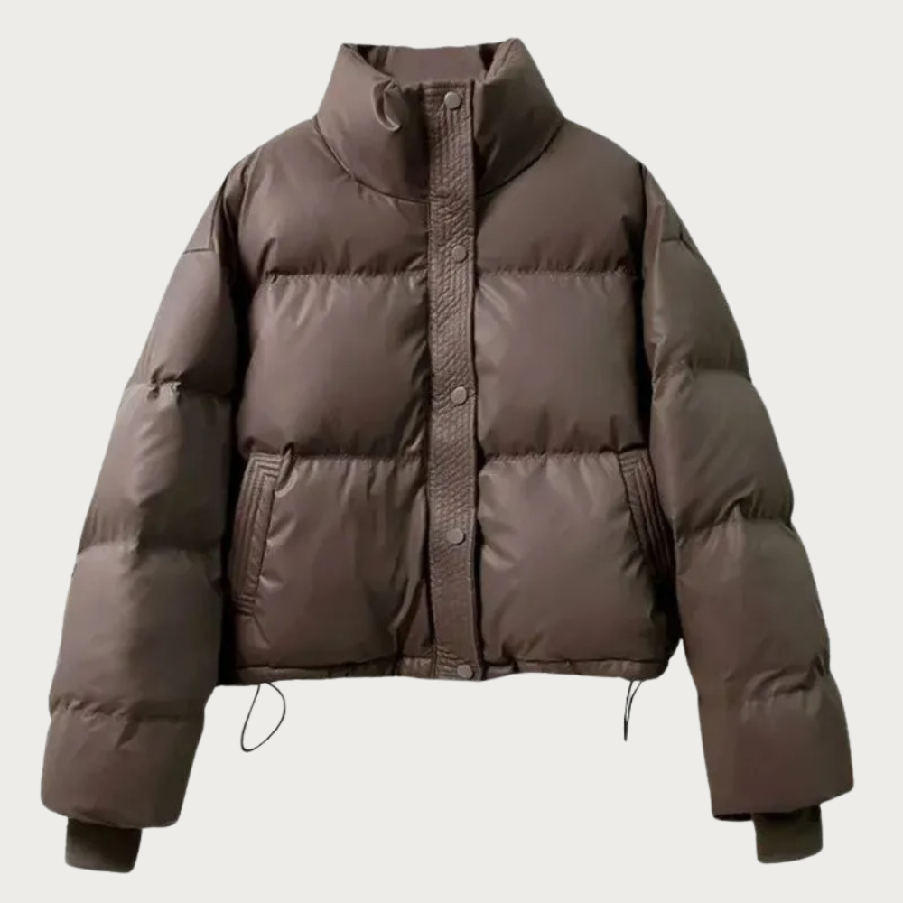 Women's Fashionable Puffer Jacket with Cropped Design