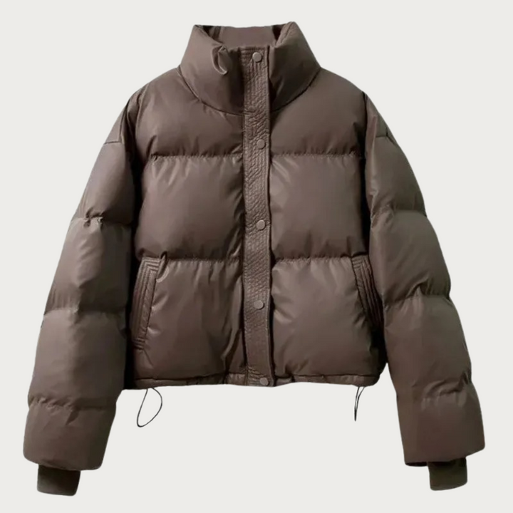 Women's Fashionable Puffer Jacket with Cropped Design