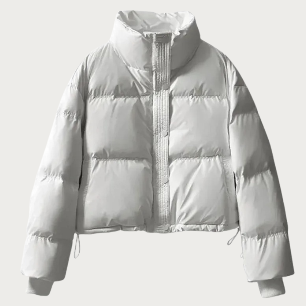 Women's Fashionable Puffer Jacket with Cropped Design
