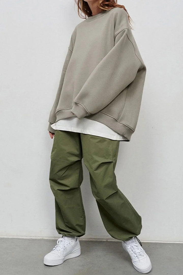 Women's Oversized Sweatshirt with Round Neck