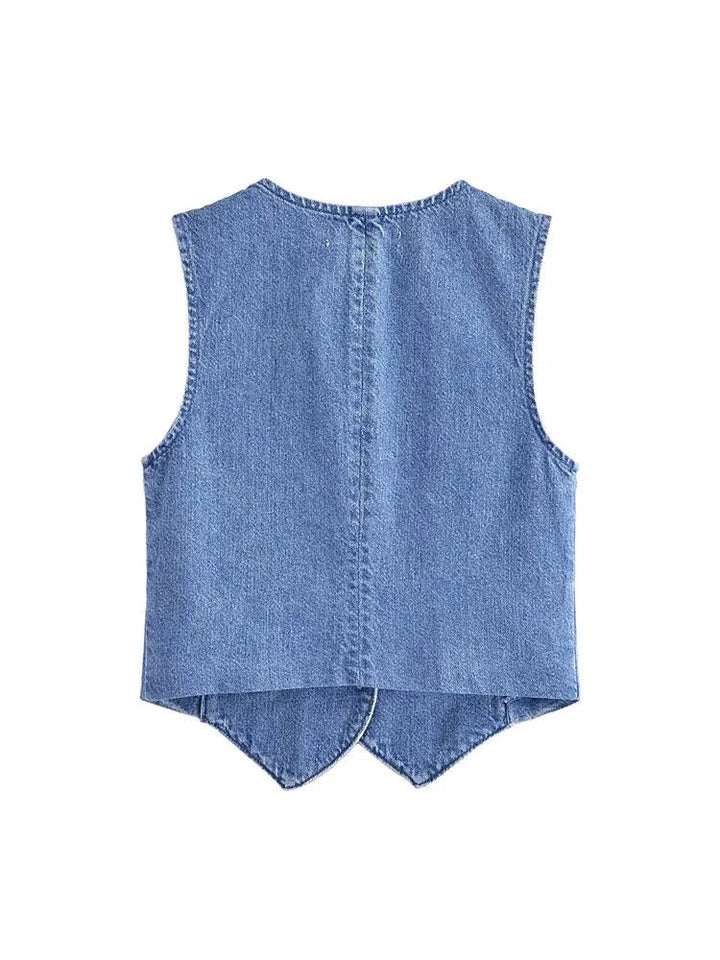 Denim Waistcoat Model