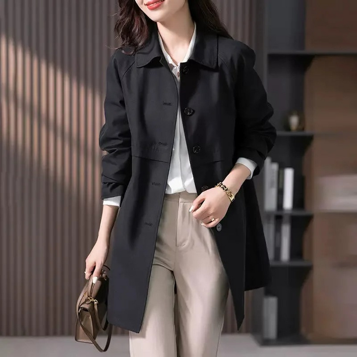 Women's Button Up Short Trench Coat